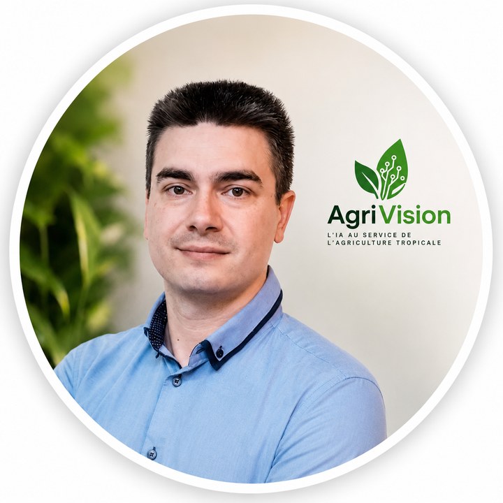 Benoît Chatain Lacelle, cofondateur et directeur technique d'AgriVision, à Saint-Pierre (La Réunion)