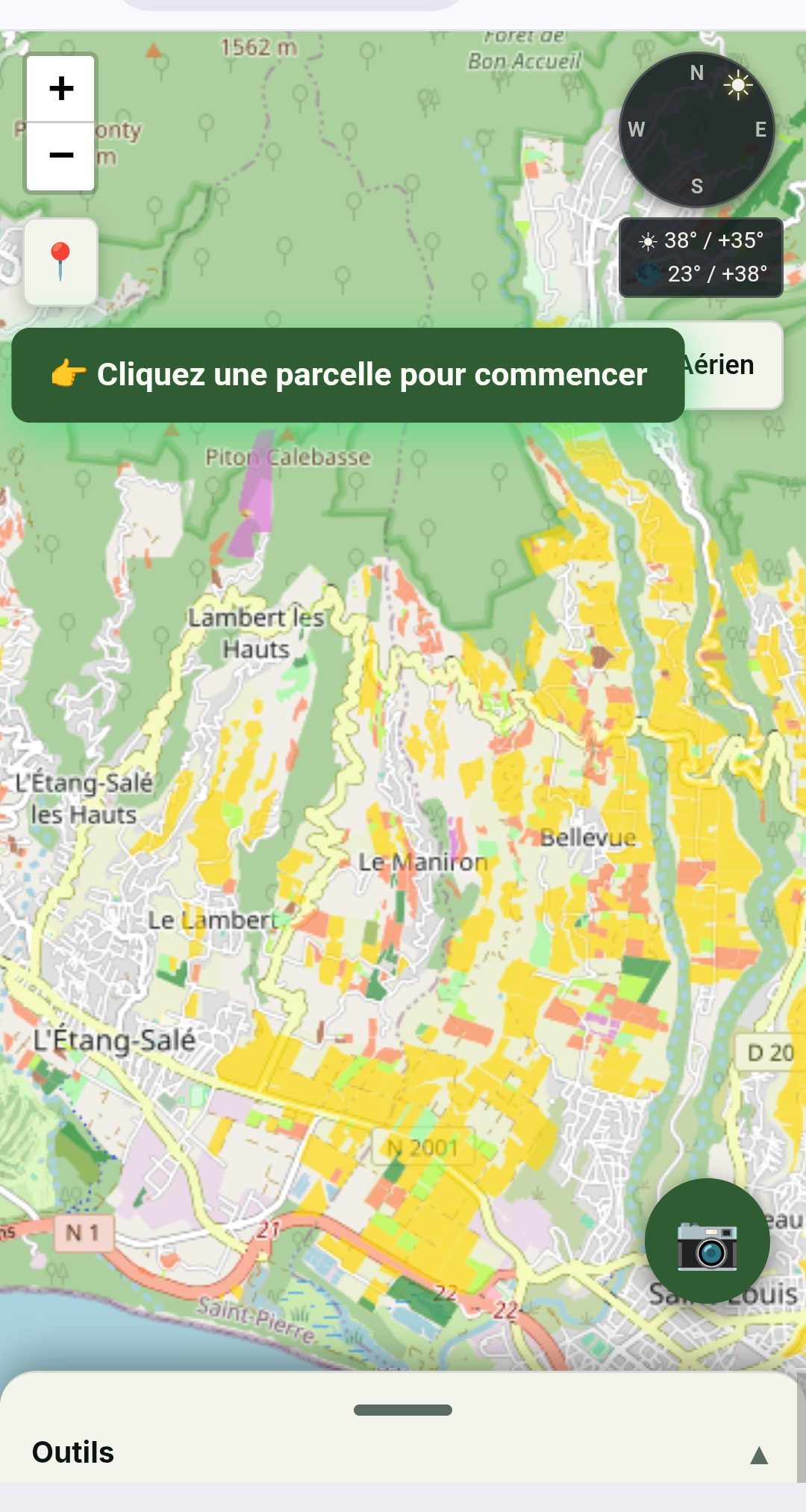 Carte parcellaire RPG géolocalisée — repérez votre parcelle agricole à La Réunion