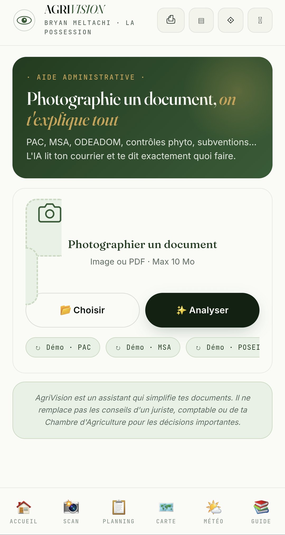 Aide administrative — l'IA lit vos courriers PAC, MSA, POSEI et explique quoi faire